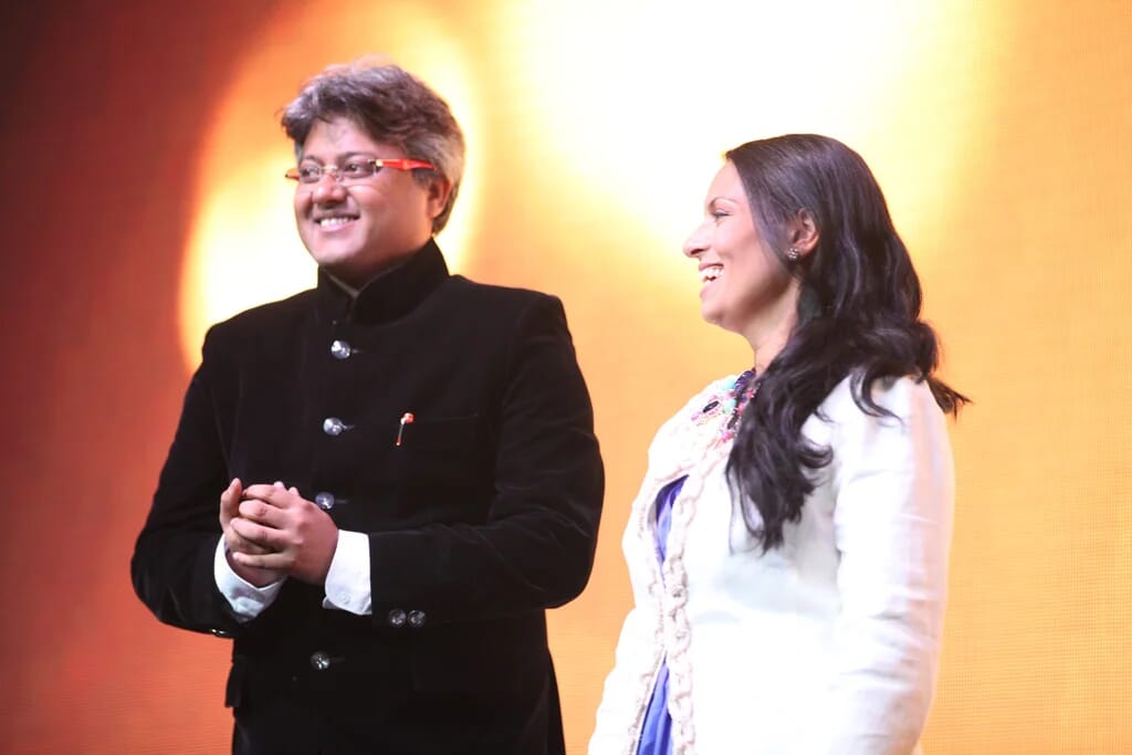 Abhimanyu Ghosh with British MP Preeti Patel