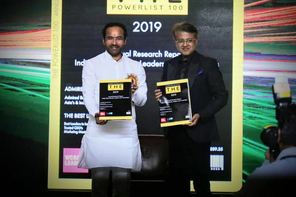 Abhimanyu Ghosh with G Kishan Reddy launching WCRC YearBook of Excellence